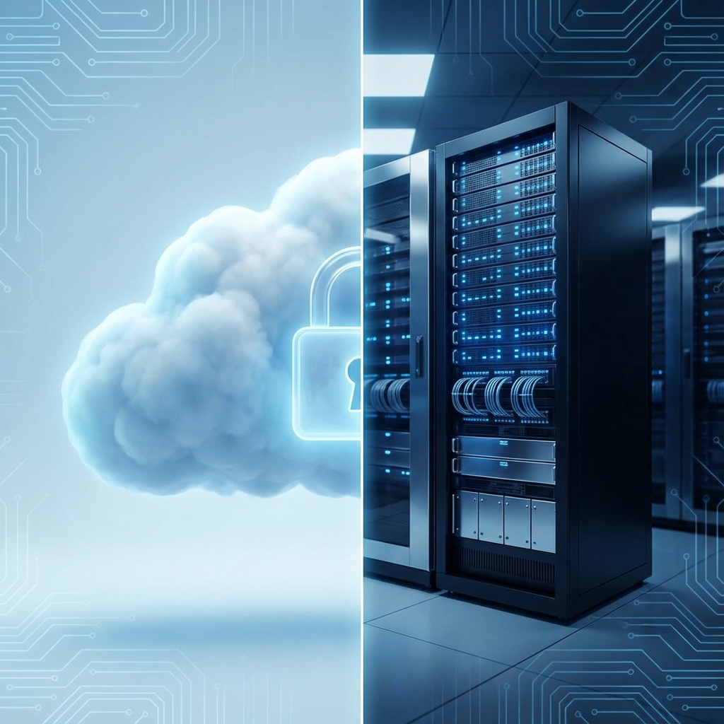 Cloud vs Server comparison illustration