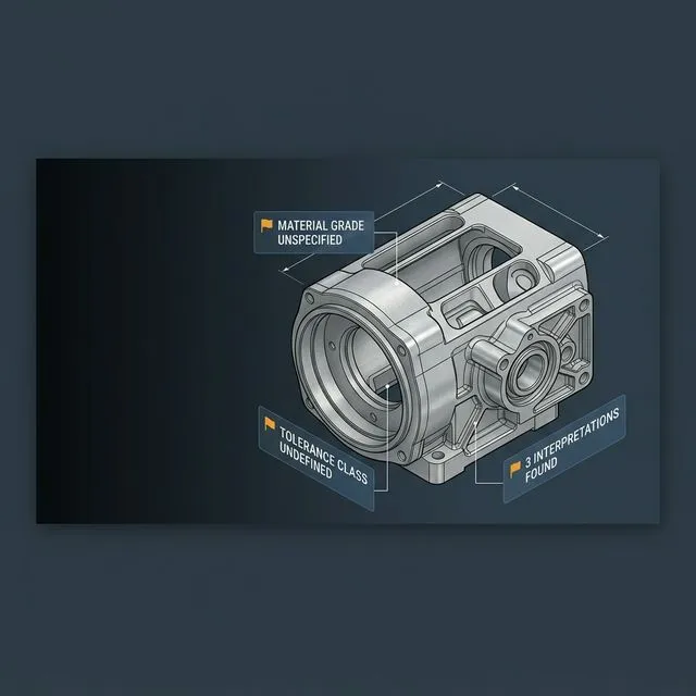 Engineer reviewing custom manufacturing specifications and procurement documents