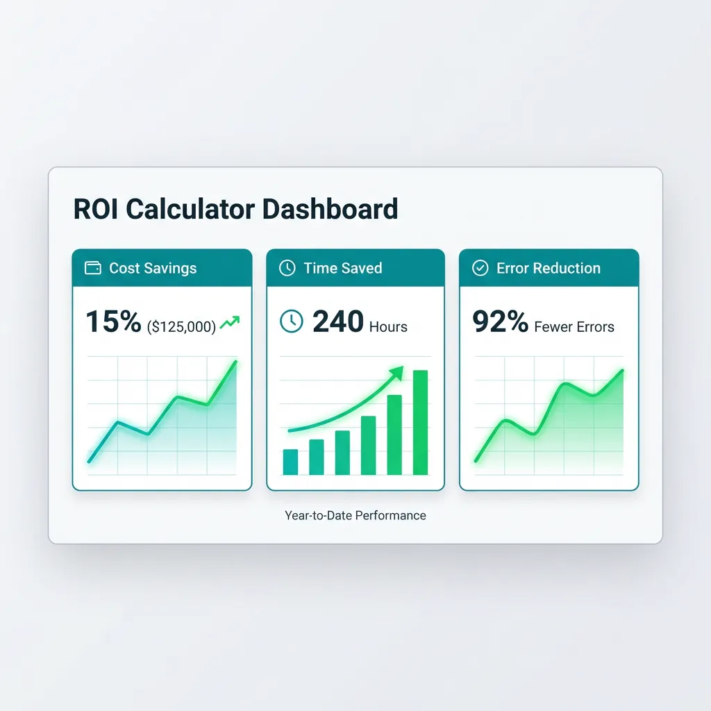ROI calculator showing procurement automation savings